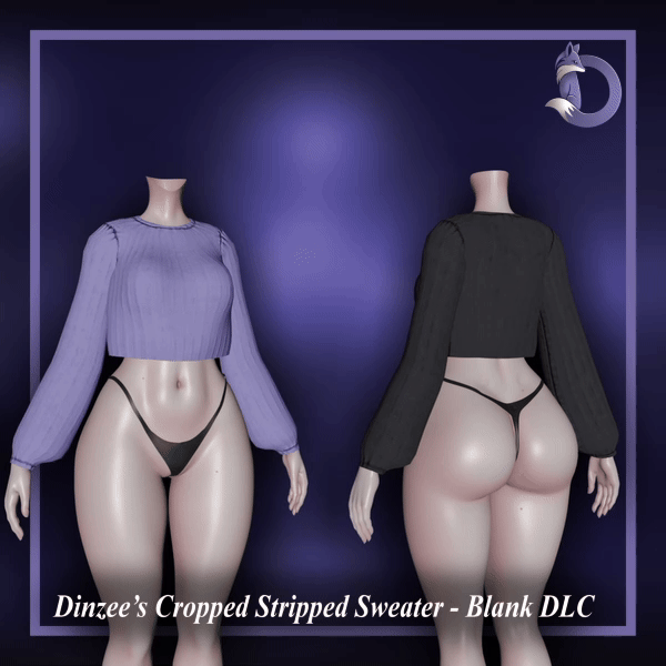Dinzee's Cropped Stripped Sweater - Blank Texture DLC (FREE IN DISCORD SERVER) (Jinxxy)