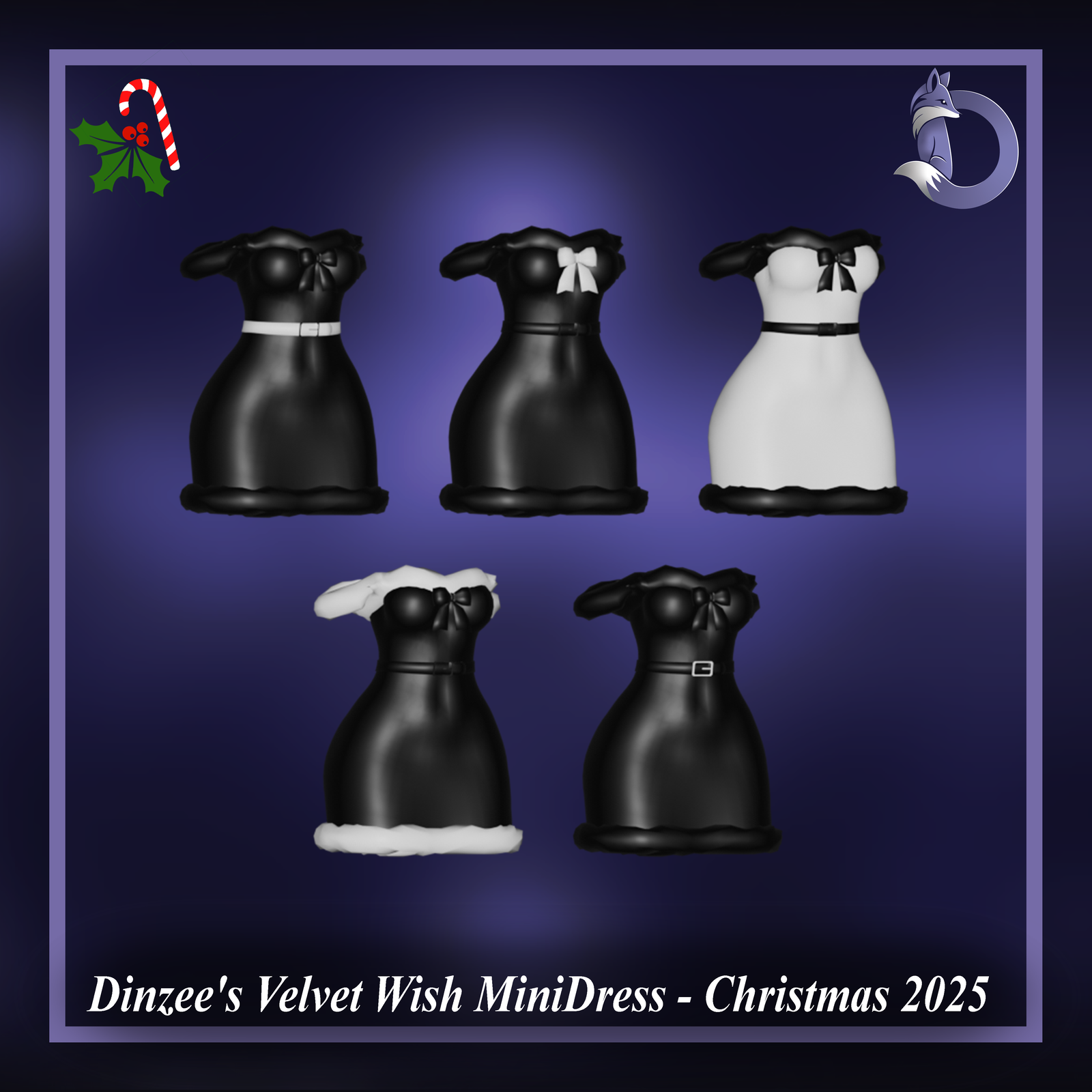 Dinzee's Velvet Wish Mini Dress - Christmas 2025 (Jinxxy)