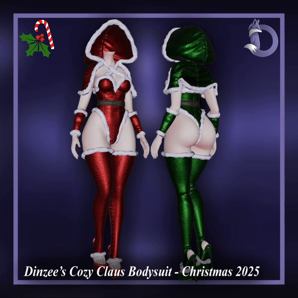 Dinzee’s Cozy Claus Bodysuit - Christmas 2025 (Jinxxy)