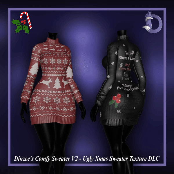 Dinzee's Comfy Sweater V2 - Ugly Xmas Sweater Texture DLC (FREE IN DISCORD SERVER) (Jinxxy)