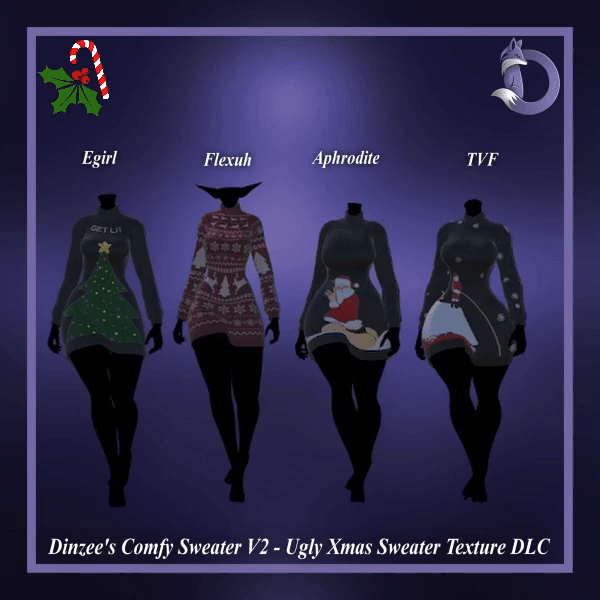 Dinzee's Comfy Sweater V2 - Ugly Xmas Sweater Texture DLC (FREE IN DISCORD SERVER) (Jinxxy)