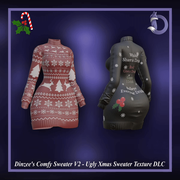 Dinzee's Comfy Sweater V2 - Ugly Xmas Sweater Texture DLC (FREE IN DISCORD SERVER) (Jinxxy)