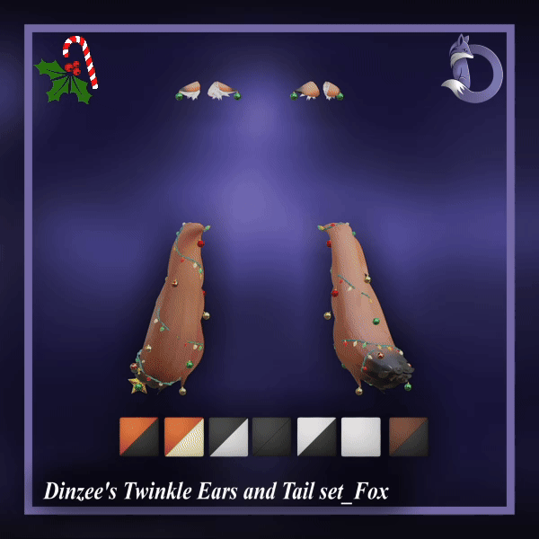 Dinzee's Twinkle Ears and Tail set_Fox - Christmas 2025 (Jinxxy)