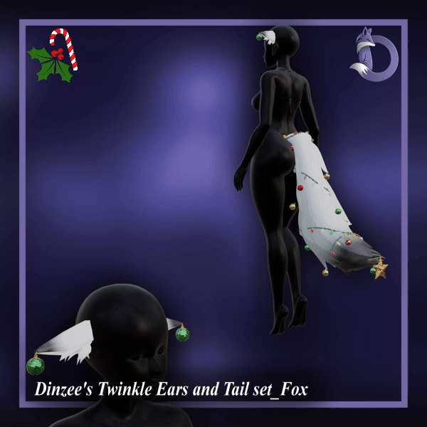 Dinzee's Twinkle Ears and Tail set_Fox - Christmas 2025 (Jinxxy)