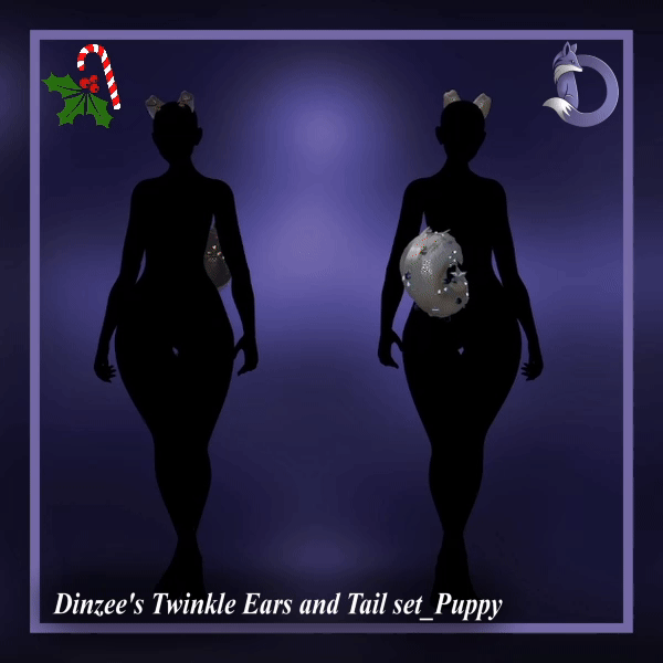 Dinzee's Twinkle Ears and Tail set - Puppy - Christmas 2025 (Jinxxy)