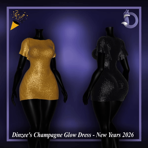 Dinzee's Champagne Glow Dress - New Years 2026 (Jinxxy)