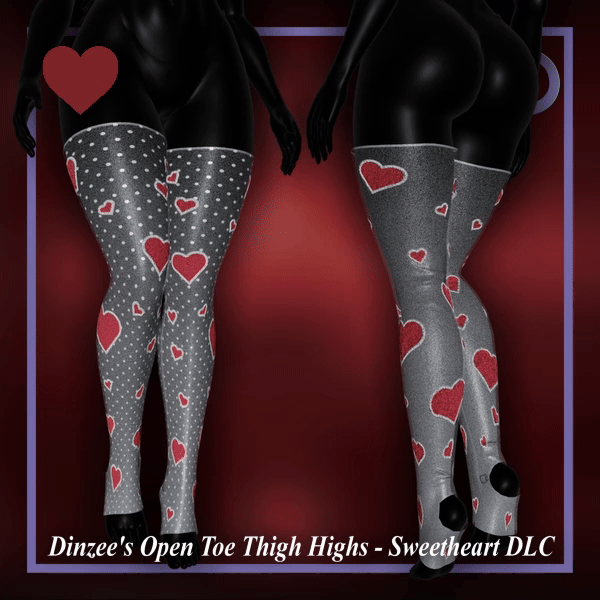 Dinzee's Open Toe Thigh Highs - Sweetheart Texture DLC  (FREE IN DISCORD SERVER)