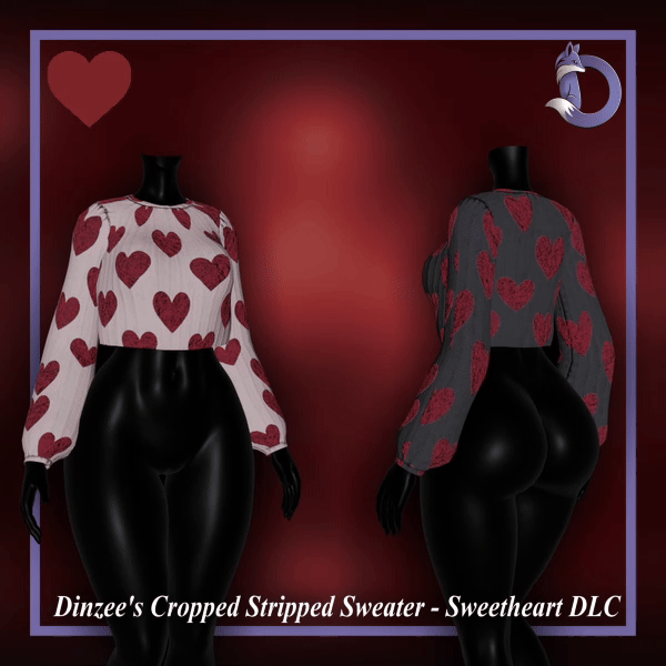 Dinzee's Cropped Stripped Sweater - Sweetheart Texture DLC (FREE IN DISCORD SERVER)