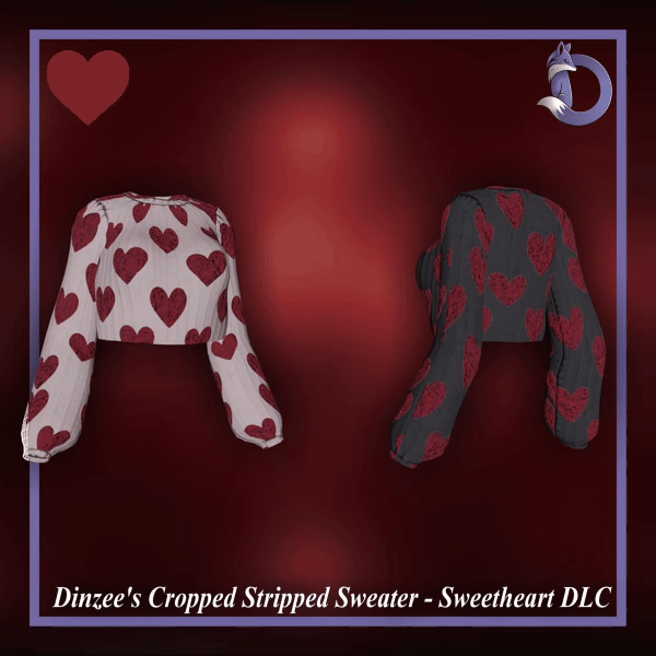 Dinzee's Cropped Stripped Sweater - Sweetheart Texture DLC (FREE IN DISCORD SERVER)