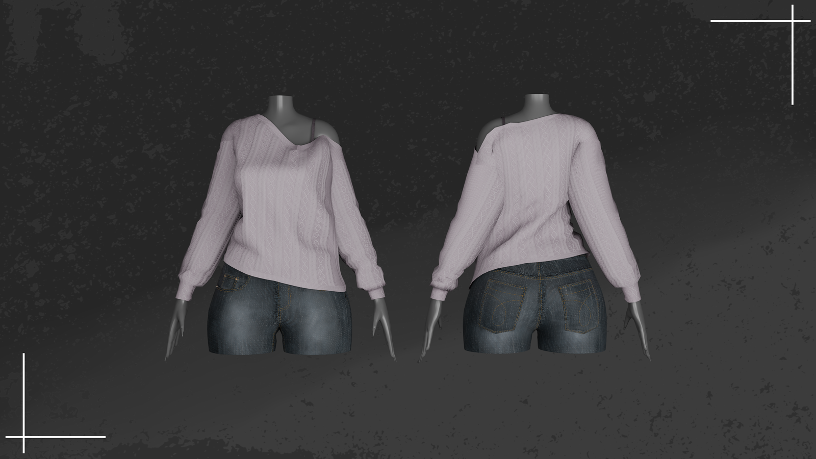 Off Shoulder Sweater for Zinfit - VRChat Asset