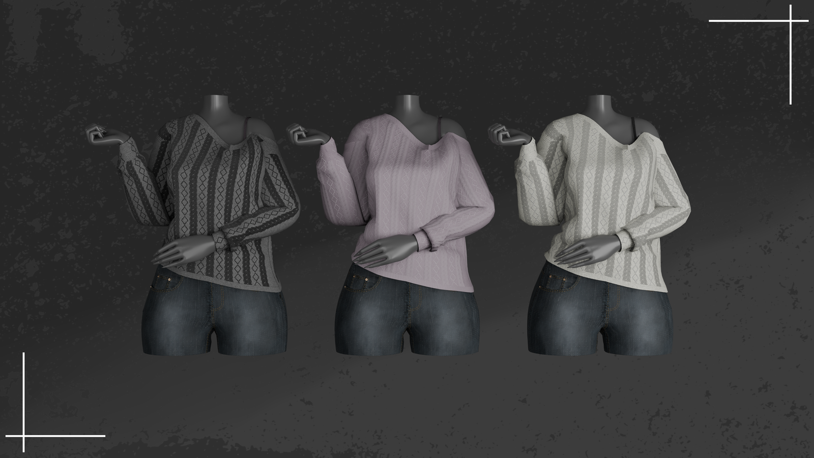 Off Shoulder Sweater for Zinfit - VRChat Asset