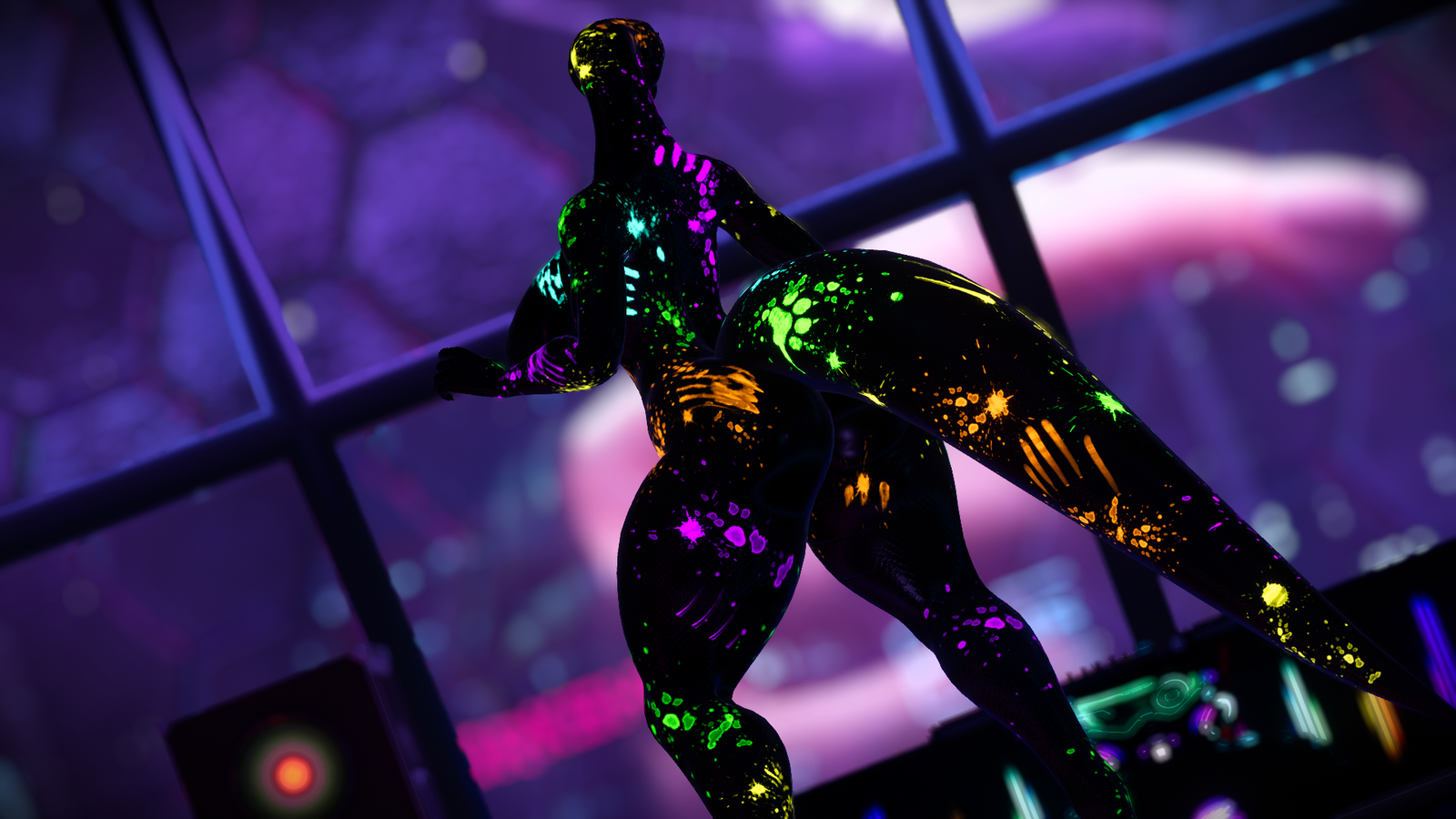 Rave Paint Spray emission mask for Lily the Snake