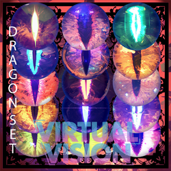 Draconic eyes - 15 Eye Textures for 3D Models VRM, MMD, Avatars or VRCHAT 