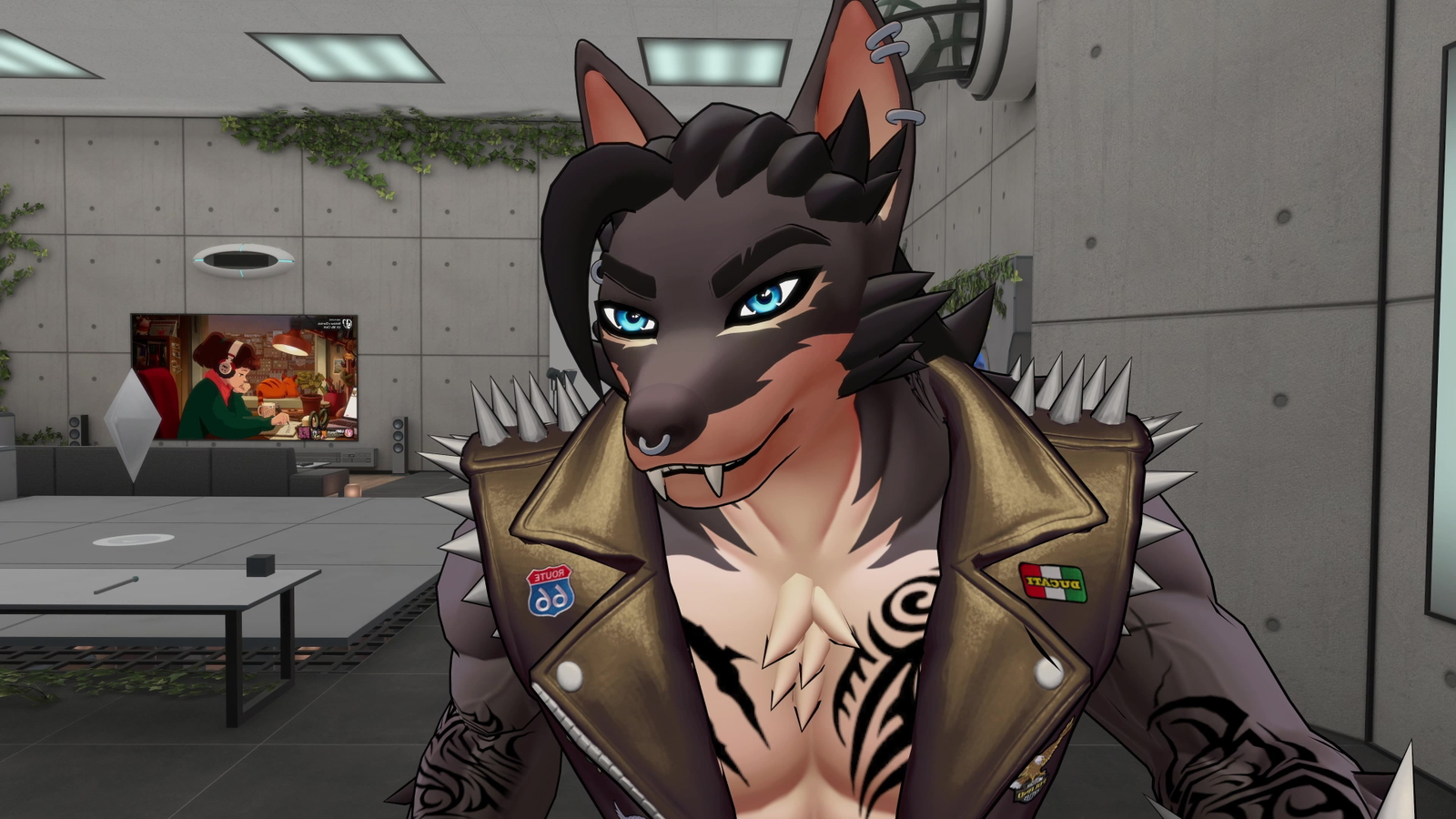 Rocco Biker Werewolf × Vampire Furry VRChat Avatar