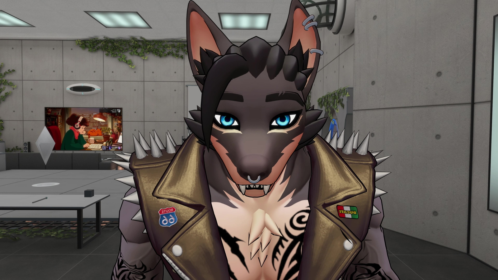 Rocco Biker Werewolf × Vampire Furry VRChat Avatar