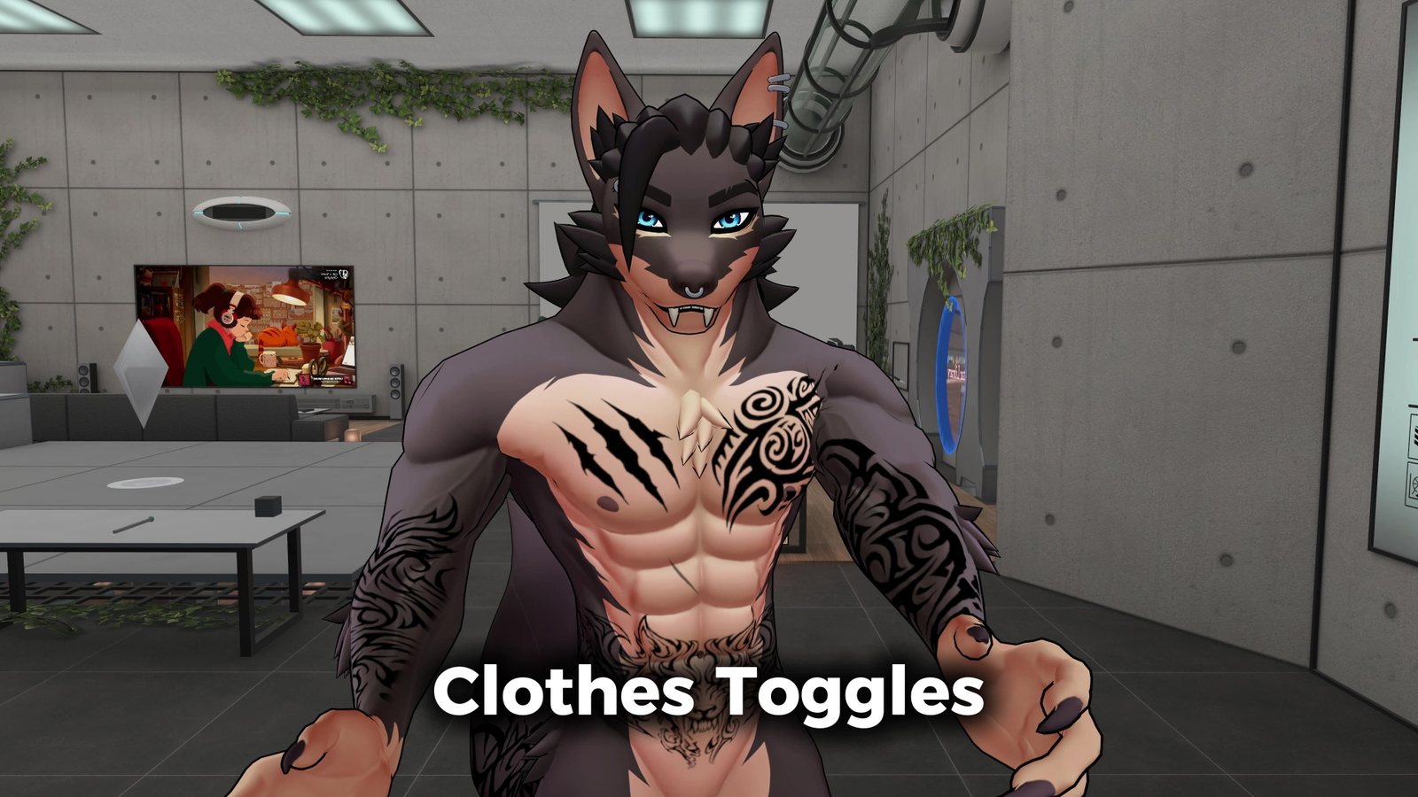 Rocco Biker Werewolf × Vampire Furry VRChat Avatar