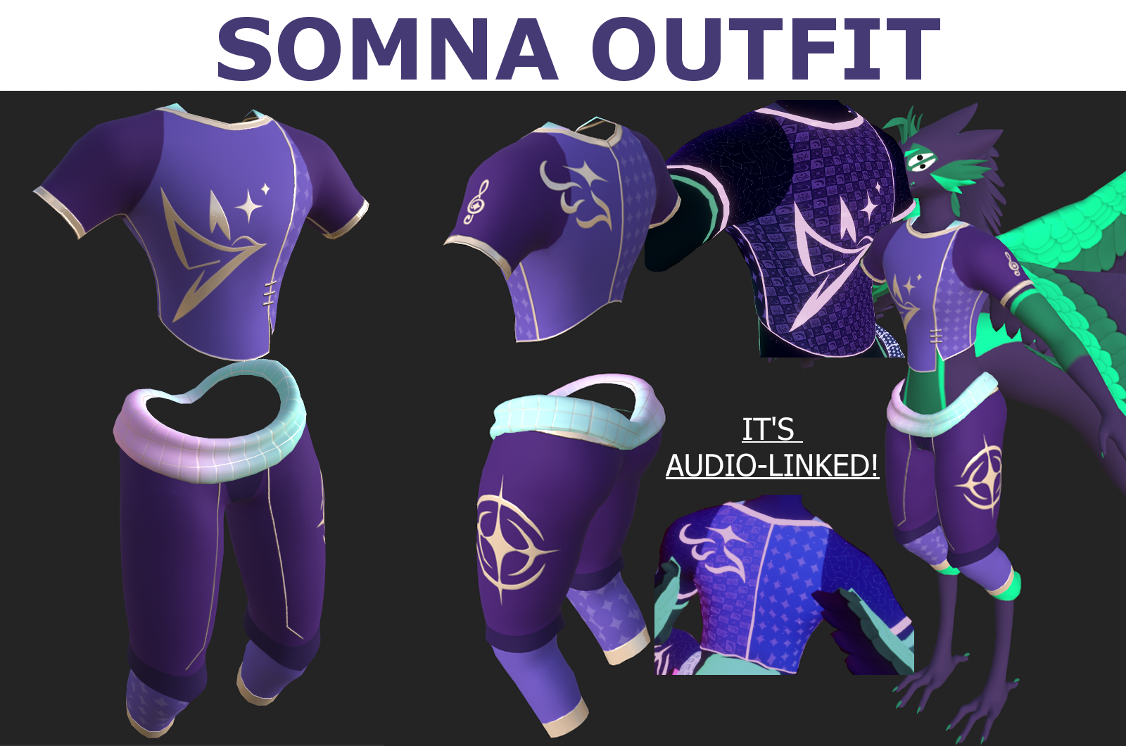 Somna Outfit (Rex, Kita'vali, Nardo, Kitfox, Nawulf, Naali, ...)