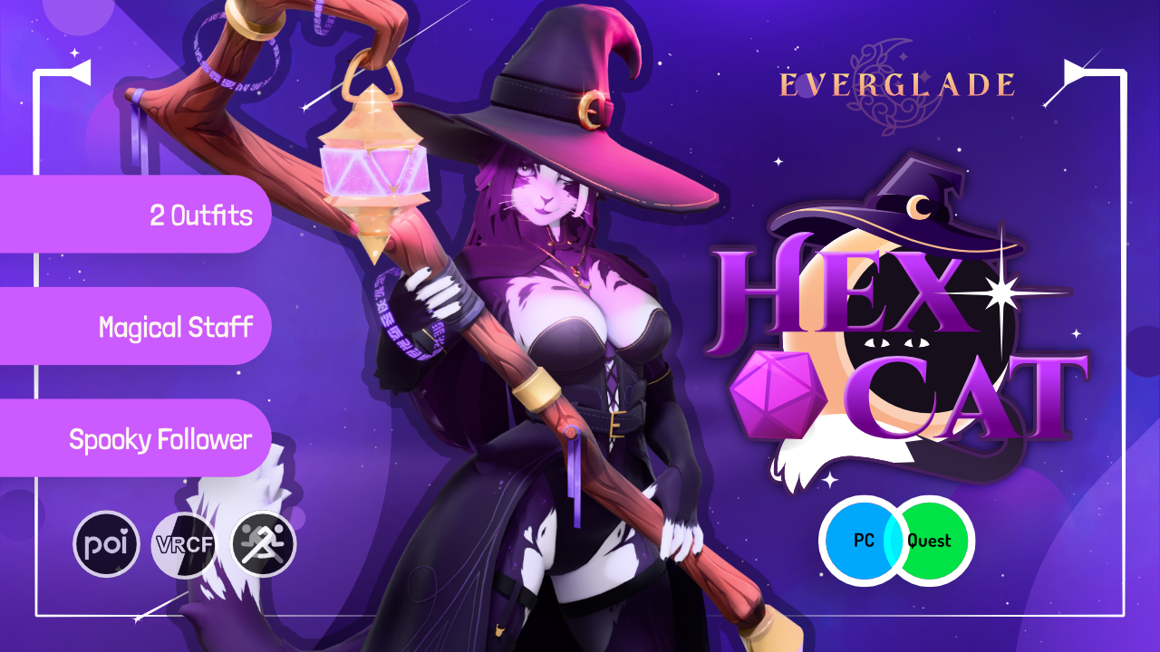 Hex Cat VRChat Avatar [PC + Quest]