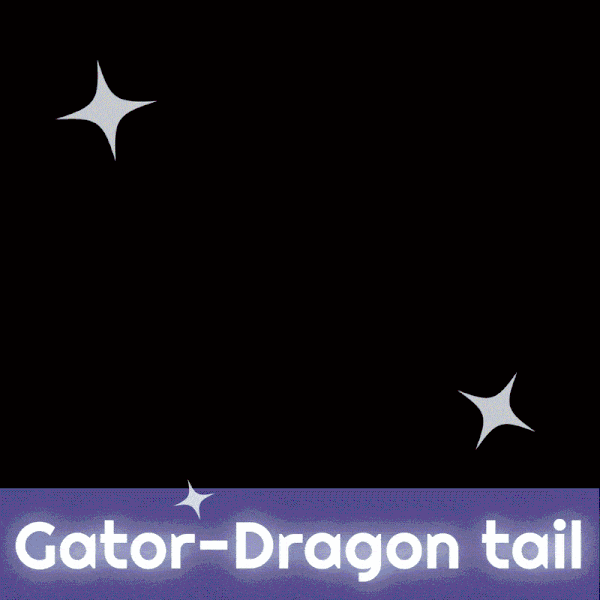 Gator-Dragon tail - asset with animations