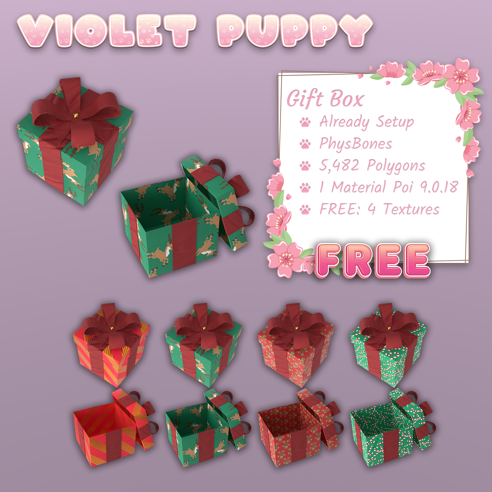 Gift Box |  PhysBones Interaction! | Already Setup! 