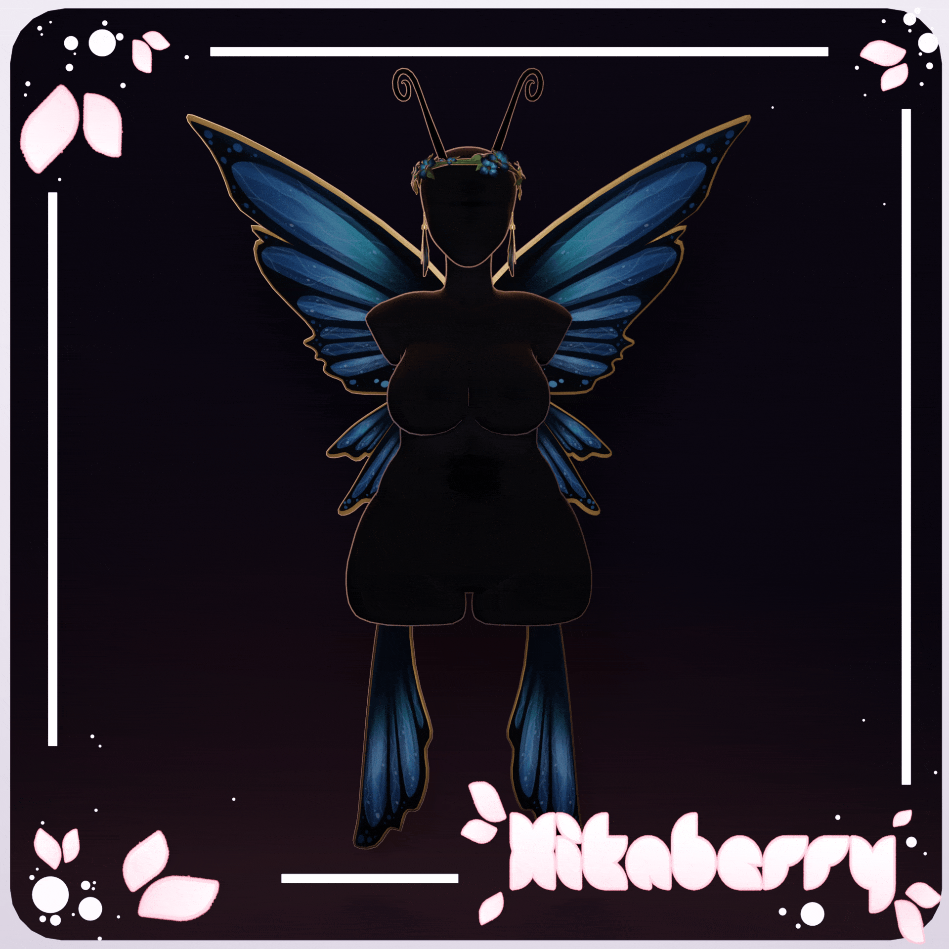 Butterfly Set | Wings, Flower Crown, Earrings, Antennae | Commercial Use