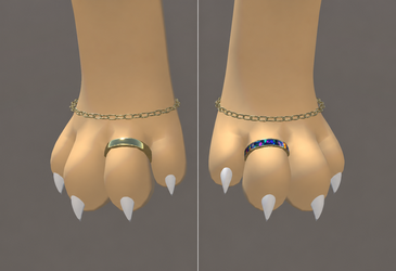 Mayu Toe Rings and paw chains