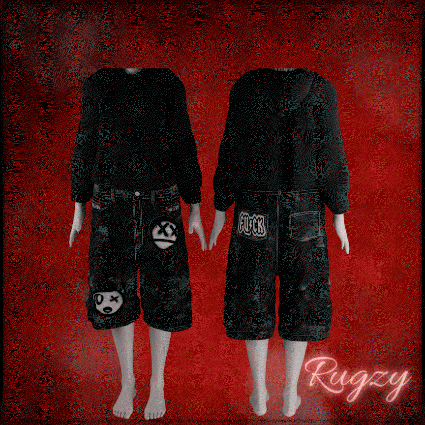 RR Long Patched Shorts