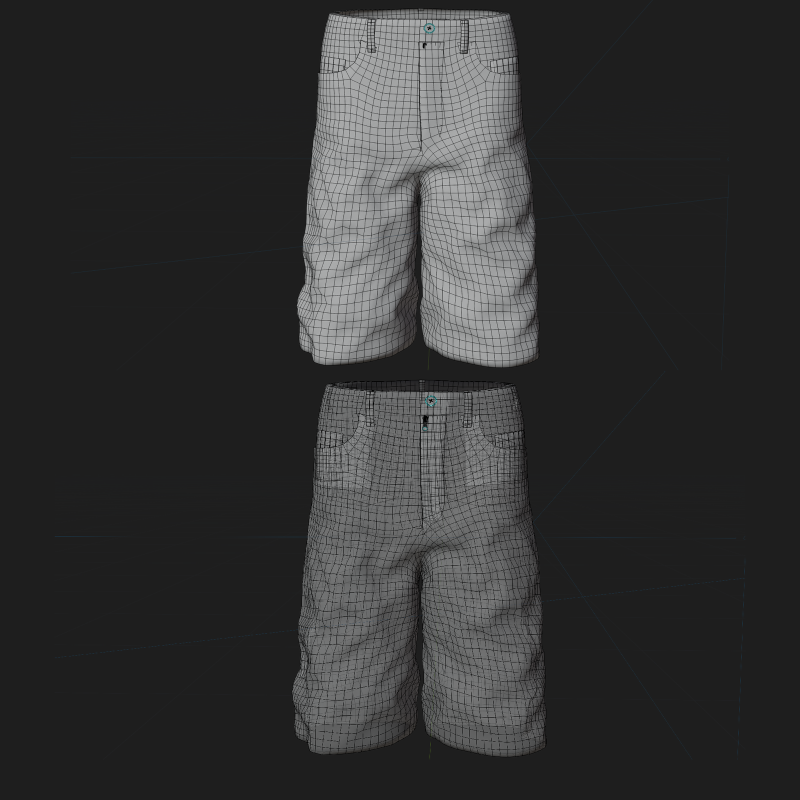 RR Long Patched Shorts
