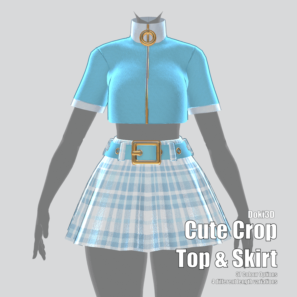 Cute Crop Top & Skirt