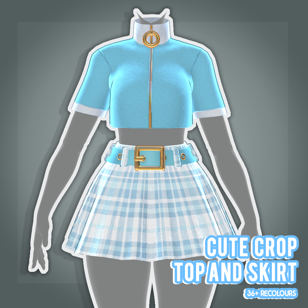 Cute Crop Top & Skirt